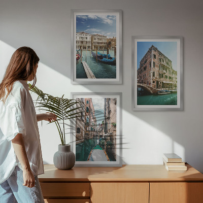 Sada nástenných dekorácií Architektúra benátskych kanálov