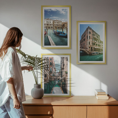Sada nástenných dekorácií Architektúra benátskych kanálov