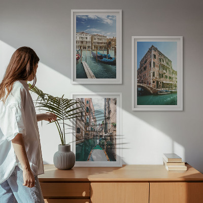 Sada nástenných dekorácií Architektúra benátskych kanálov
