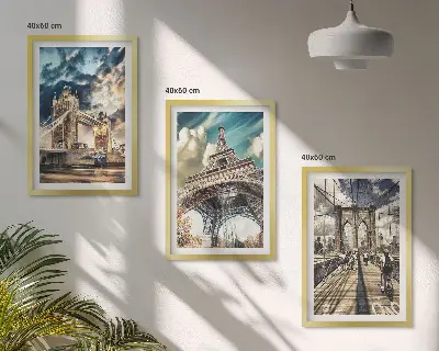 Sada nástenných dekorácií mosty, veže a európske mestá