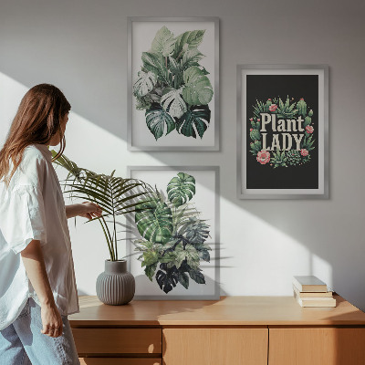 Sada nástenných dekorácií Tropické rastliny Plant Lady