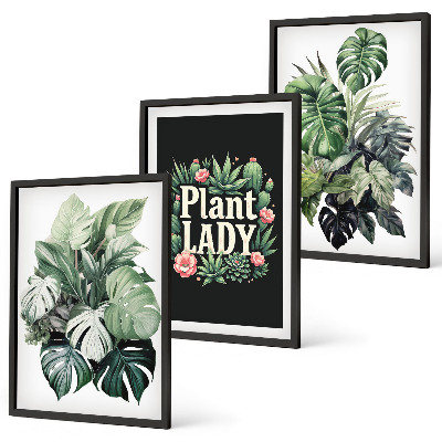 Sada nástenných dekorácií Tropické rastliny Plant Lady