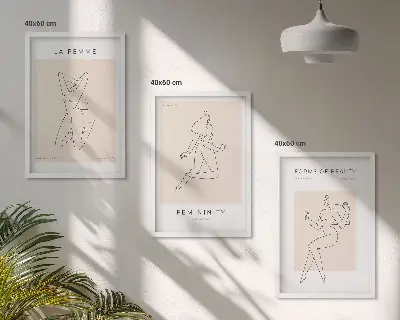 Nástenná galéria plagát s minimalistickými ženskými siluetami