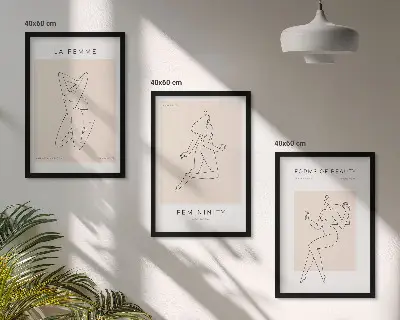 Nástenná galéria plagát s minimalistickými ženskými siluetami