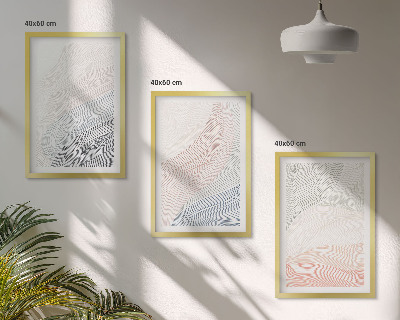Sada nástenných dekorácií Abstraktné vlny z kartónu, pastel