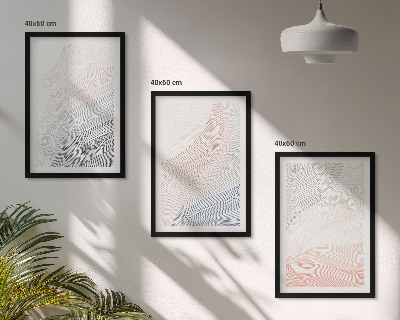 Sada nástenných dekorácií Abstraktné vlny z kartónu, pastel