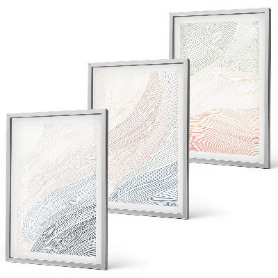 Sada nástenných dekorácií Abstraktné vlny z kartónu, pastel