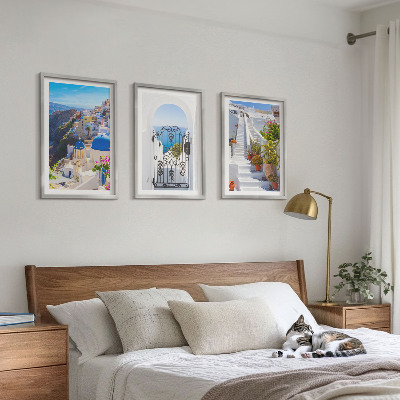 Sada nástenných dekorácií Architektúra Santorini v Oii