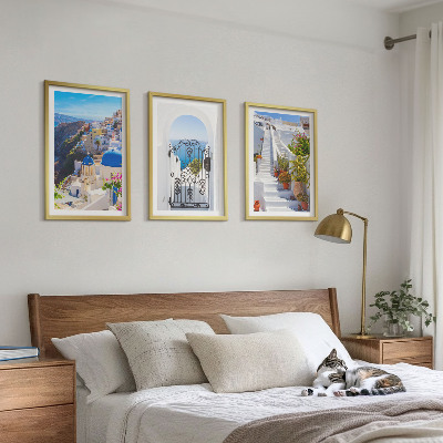 Sada nástenných dekorácií Architektúra Santorini v Oii