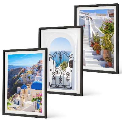 Sada nástenných dekorácií Architektúra Santorini v Oii
