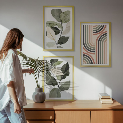 Sada nástenných dekorácií Geometrické rastlinné motívy