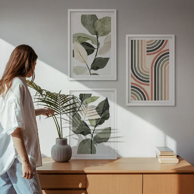 Sada nástenných dekorácií Geometrické rastlinné motívy