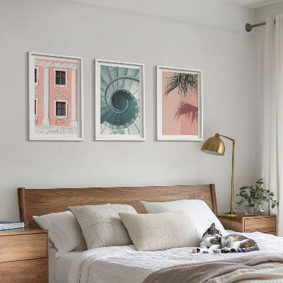 Sada nástenných dekorácií Pastelová špirálová architektúra