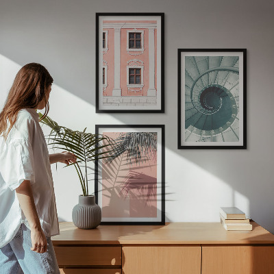 Sada nástenných dekorácií Pastelová špirálová architektúra