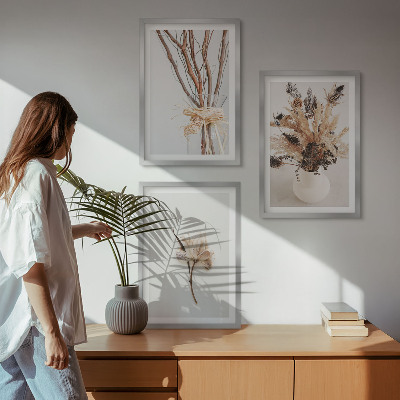 Sada nástenných dekorácií Minimalistické kvety, konáre