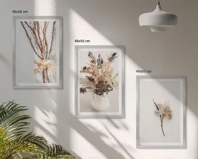 Sada nástenných dekorácií minimalistické kvety a konáre