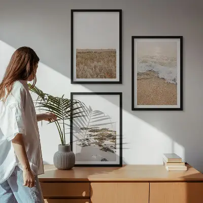 Sada nástenných dekorácií s motívom pláže, vĺn, kameňov a leta