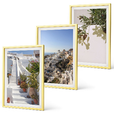 Sada nástenných dekorácií Biele schody, výhľad na Santorini
