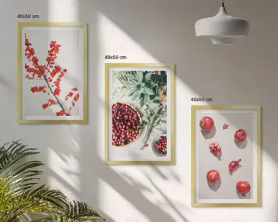 Nástenná galéria minimalistické červené plody rastlín