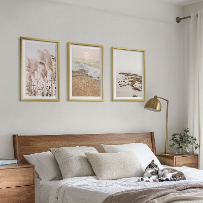 Sada nástenných dekorácií plážová tráva vlny kamene boho
