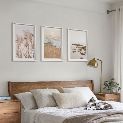 Sada nástenných dekorácií plážová tráva vlny kamene boho