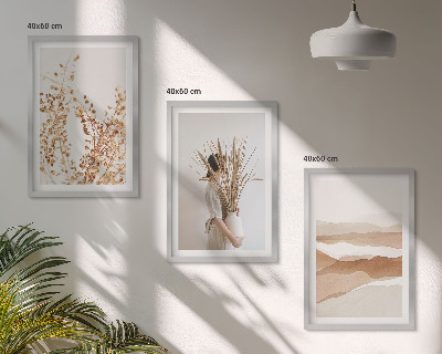 Nástenná galéria Rustikálne boho kvetinové motívy