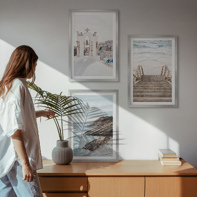 Sada nástenných dekorácií Morská architektúra Santorini