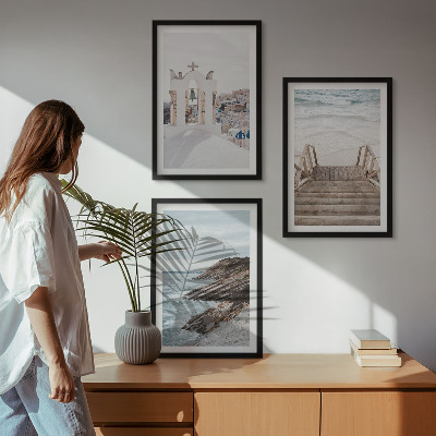 Sada nástenných dekorácií Morská architektúra Santorini
