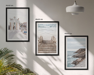 Sada nástenných dekorácií Morská architektúra Santorini