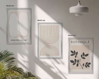Nástenná galéria Boho plagáty s jemnými rastlinami