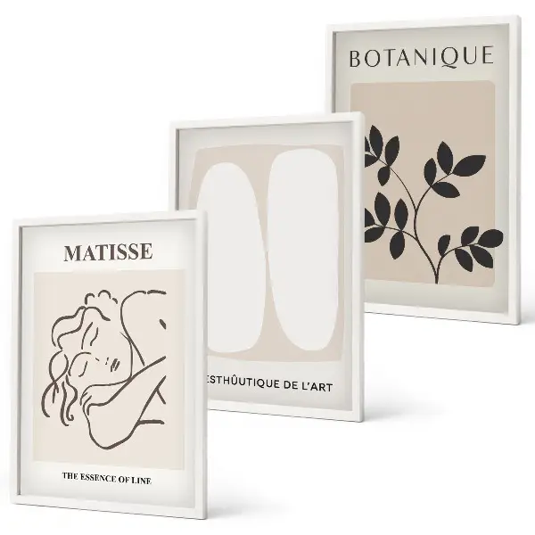 Sada nástenných dekorácií štýlové rastlinné maľby v štýle Matisse