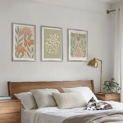 Sada nástenných dekorácií s kvetinovými boho vzormi