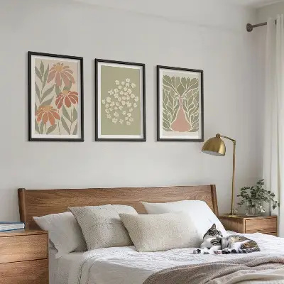 Sada nástenných dekorácií s kvetinovými boho vzormi