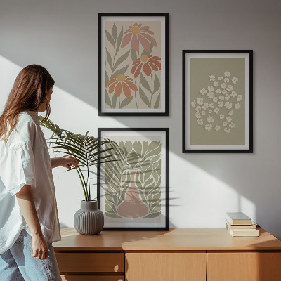 Sada nástenných dekorácií Kvetinové boho vzory