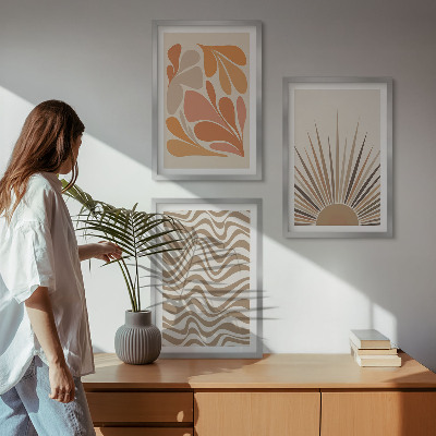 Nástenná galéria Slnko boho pastelové tvary