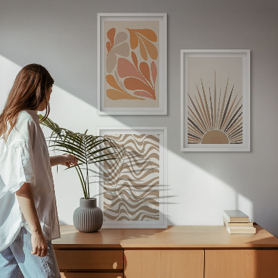 Nástenná galéria Slnko boho pastelové tvary