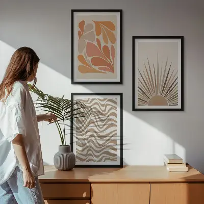 Nástenná galéria slnko v boho pastelových tvaroch