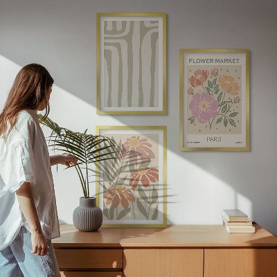 Sada nástenných dekorácií Botanické motívy Parížsky minimalizmus