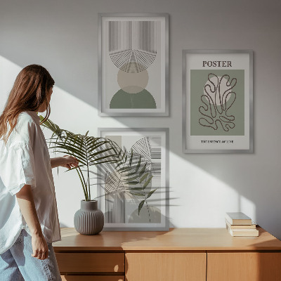 Sada nástenných dekorácií Geometrické botanické vzory