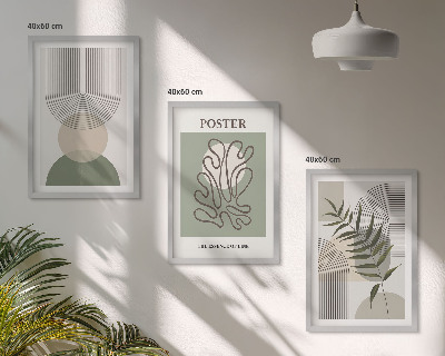 Sada nástenných dekorácií Geometrické botanické vzory