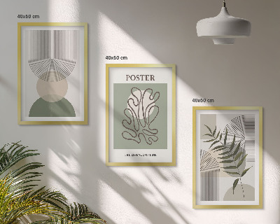 Sada nástenných dekorácií Geometrické botanické vzory