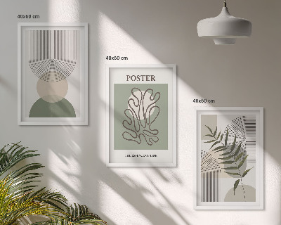 Sada nástenných dekorácií Geometrické botanické vzory