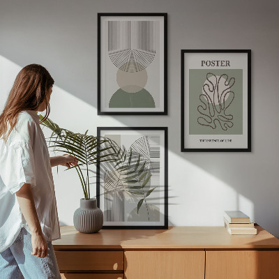 Sada nástenných dekorácií Geometrické botanické vzory