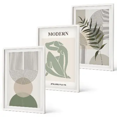 Nástenná galéria štýlová grafika s motívom rastlín
