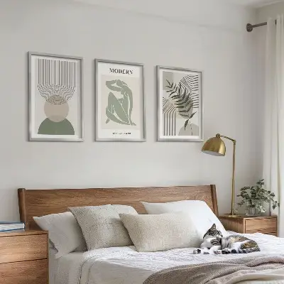 Nástenná galéria štýlová grafika s motívom rastlín