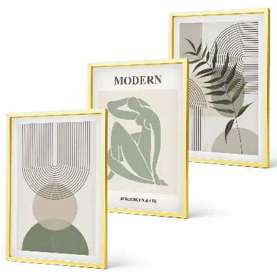 Nástenná galéria štýlová grafika s motívom rastlín