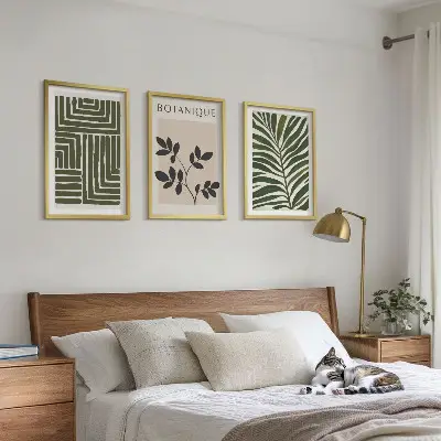 Nástenná galéria v štýle botanický boho minimalizmus