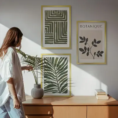 Nástenná galéria v štýle botanický boho minimalizmus