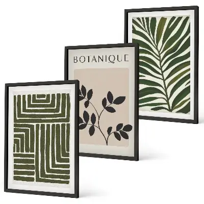 Nástenná galéria v štýle botanický boho minimalizmus