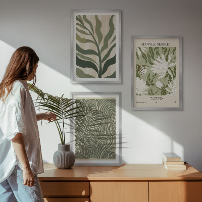 Nástenná galéria Boho dekorácie s rastlinnými vzormi
